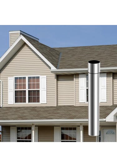 Şömine 30/40 Cm 6cm Çap Paslanma Önleyici Baca Egzoz Borusu 30cm