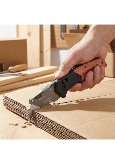 Workpro Wp211035 Ağır Hizmet Çelik/ahşap Gövde Katlanır Rötuş Maket Bıçağı + 11 Adet Yedek Bıçak