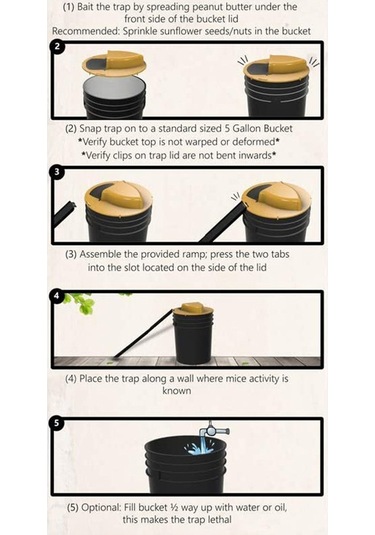 Sürgülü Kaydırmalı Kova Fare Kapanı Sarı