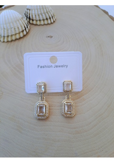 Dali Shop Baget Taş Küpe Gold