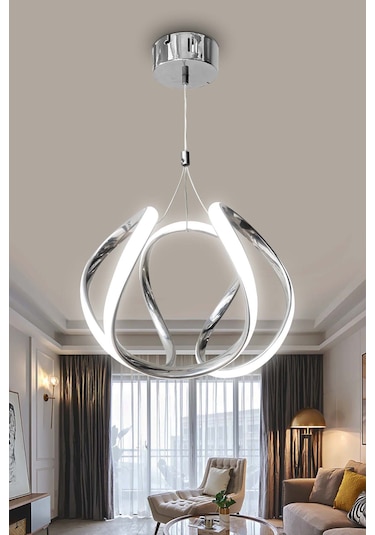 Arya Led Avize 2 Mt - - Beyaz Işık / Krom Krom