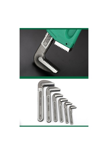 Symbee 8 İnç Endüstriyel Ve Ev Tipi Sert Çelik Boru Anahtarı, Yeşil + Siyah, Pratik Ve Ayarlanabilir