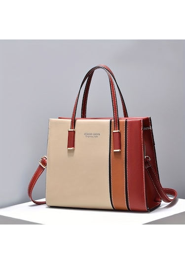 Renk Bloklu Trendy Omuz Çantası