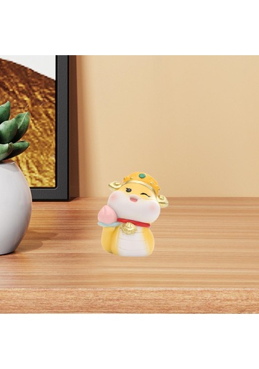 Suntek Çin Yeni Yılı Yılan Heykelciği Dekoratif Sarı