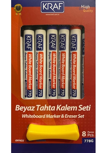 Gençlikkırtasiye Kraf Beyaz Tahta Kalemi 7 Kalem + Silgi Set