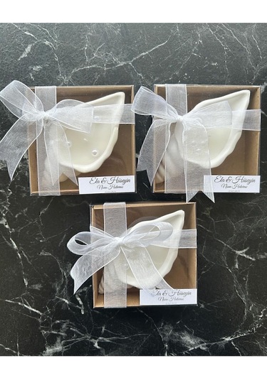 Süslenmiş Mum Nişan Hediyeliği 15 Adet