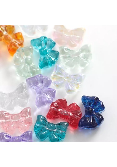 Kafebizu Cam Boncuk Fiyonklar 20 Adet 14x10 Mm Renk Karışıklığı 198061920