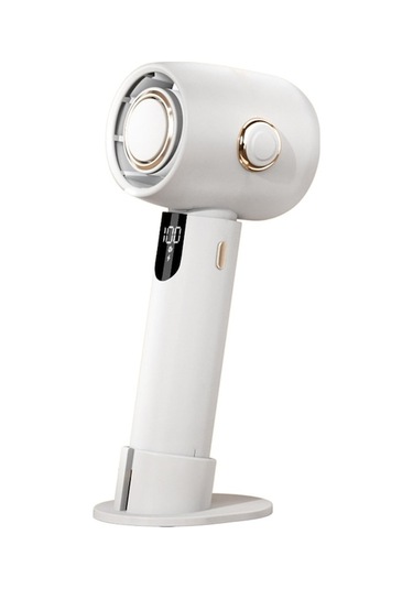 Didadodo Taşınabilir Şarjlı Mini Fan - 5 Hız, Düşük Ses, Led Ekran, Ev/ofis/seyahat İçin Beyaz, Küçük Boyutlu Beyaz