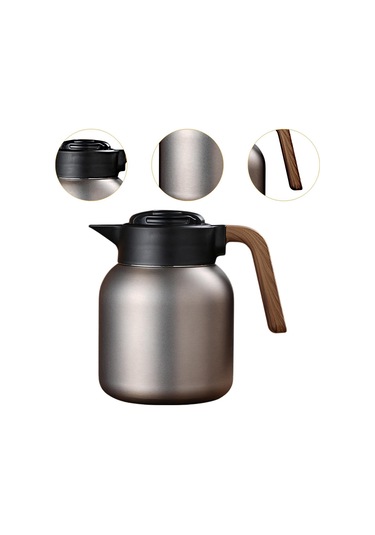 Suntek Yalıtımlı Paslanmaz Çelik Kahve Sürahisi Su Ofis Gri