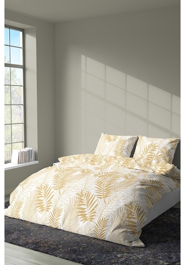 Zeynep Tekstil Nevresim + Yastık Kılıfı Çarşafsız Pamuklu Çift Kişilik Nevresim Seti Lucia 200 x 200 Sarı