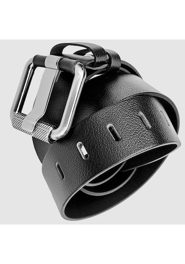 Rich Smith %100 Hakiki Deri Kemer Erkek Spor Krom Roll Toka 4,2 C Siyah