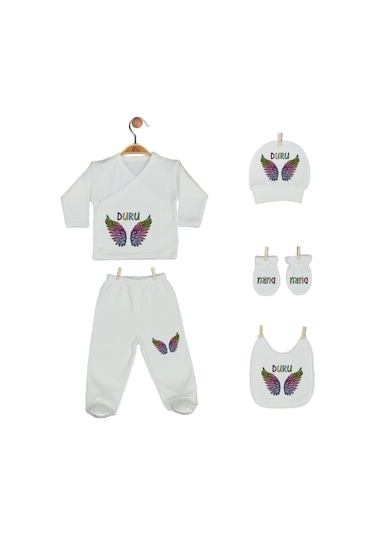 Pia Baby Gl 2207 İsme Özel Yastık Zıbın Set Krem