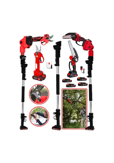 Wacker Alman 1800 Vf 4 Adet Akülü Dal Budama+bağ Makası 2.7 Metre