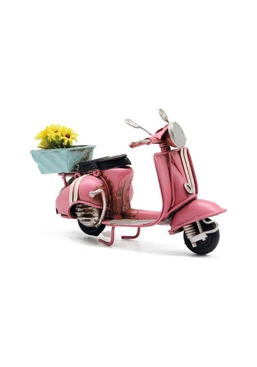Çiçekli Dekoratif Metal Scooter