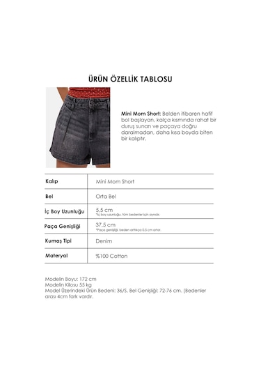 Itsbasic Kadın Koyu Füme 2s6-1 Mini Pileli Denim Şort Çok Renkli