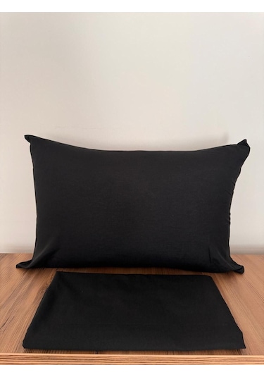 Üntaş Tek Lastiksiz Çarşaf Ve 1 Adet Yastik Kilifi Siyah
