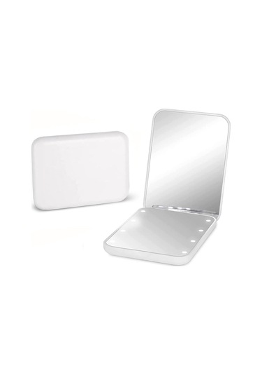 Valkyrie 8 Led Işıklı Katlanır Makyaj Aynası Beyaz