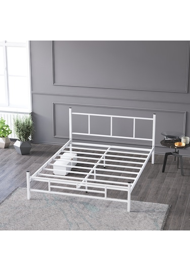 Defne Metal Karyola 150x200 Cm Beyaz Renk