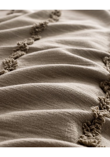 Madame Coco Rostrenen Tek Kişilik Pamuklu Yatak Örtüsü - Haki 8684427179895 Çok Renkli