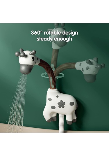 Sevimli Zürafa Bebek Banyosu Duş Başlığı Beyaz Beyaz