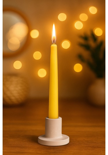 Şamdanlıklı Renkli Mum Mavi