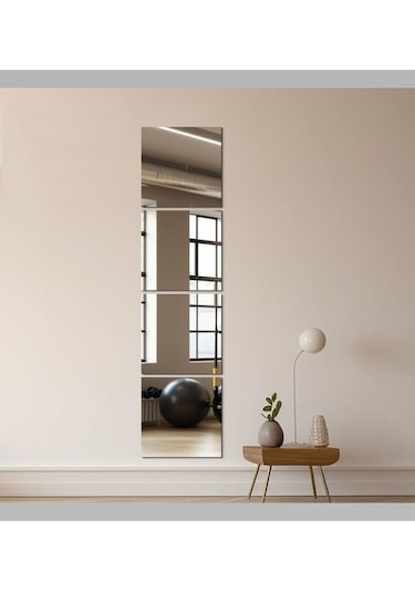 Dekoratif Kare Ayna 4lü 20x20 20x20 Gümüş