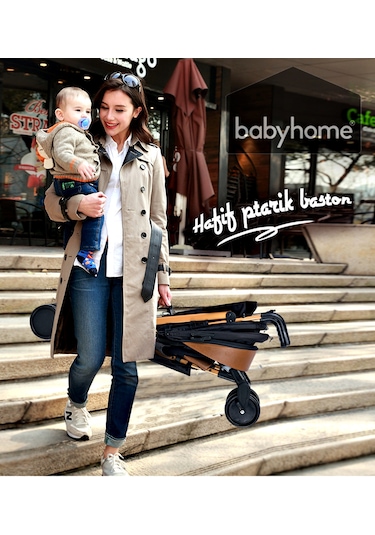 Baby Home 107 Clark Tam Yatar Alüminyum Baston Bebek Arabası
