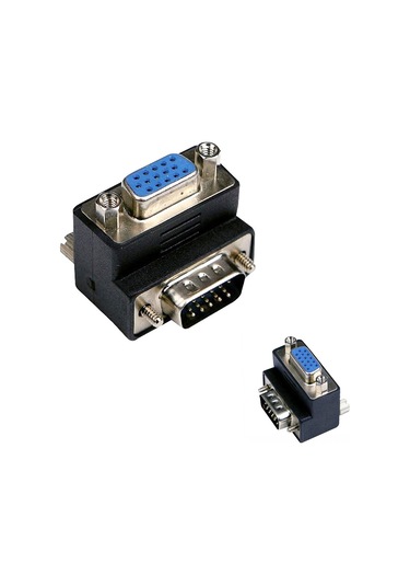Vga Dirsek 90 Adaptörü Vga Erkek Dişi 15 Pin