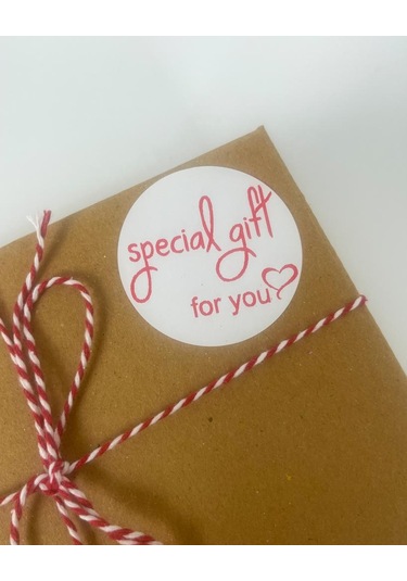 Special Gift You Kalpli Kırmızı Yazılı 4 cm Yuvarlak Etiket 120 Adet