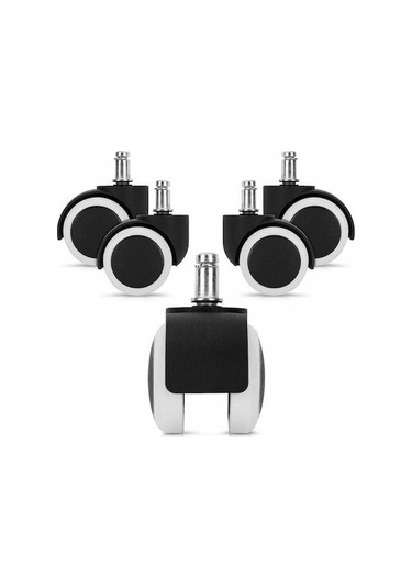 Hfambition Bilgisayar Sandalyesi İçin Sessiz Siyah Tekerlek, Kaydırmalı Caster Rulmanlı -