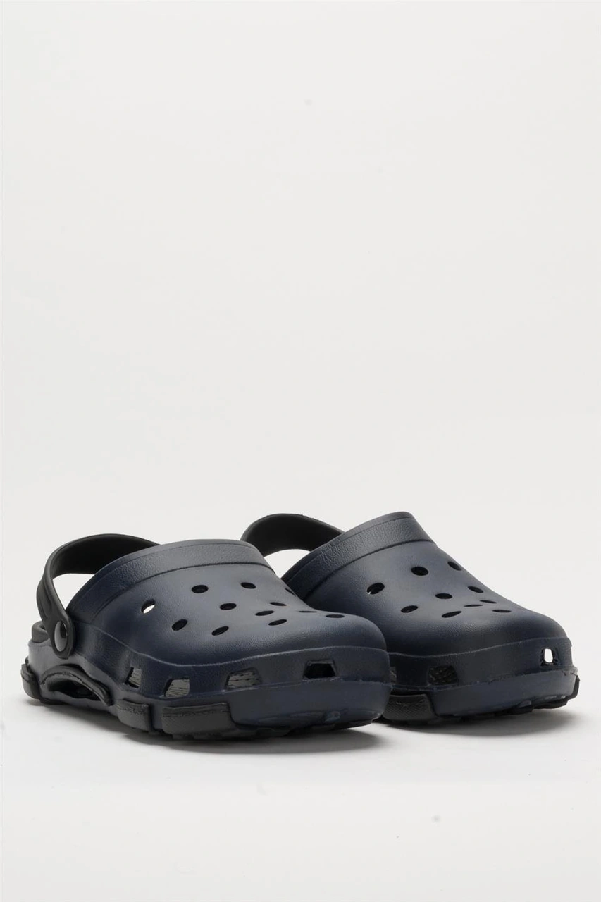 Unisex Çift Tabanlı Ortopedik Hemşire Doktor Aşçı Laboratuvar Deniz Havuz Terliği Sandalet Lacivert - Siyah Lacivert - Siyah