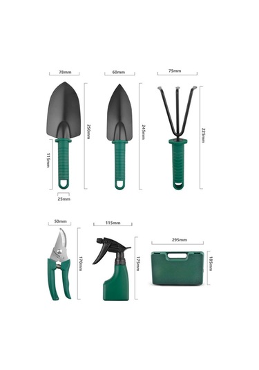 Yl025 Saksı Bahçecilik Aracı Seti, Özellikler: 5 Pc / Set Yeşil , Boyut:5 Adet / Set Yeşil