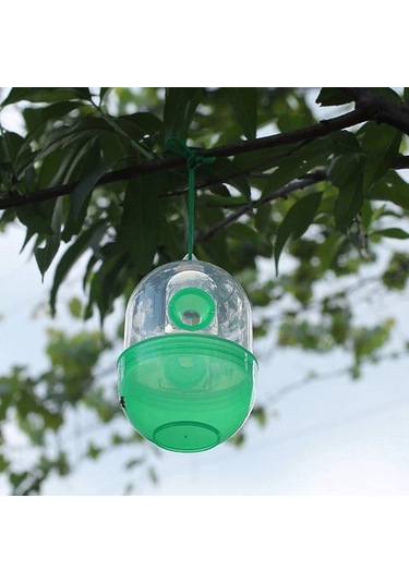 Hfambition Plastik Arı Ve Sinek Tutucu - Transparan Yeşil, Kullanıması Ve Temizliği Kolay, Doğada Arı Yakalama Aracı 3 Adet
