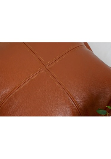 Premium Dekoratif Taba Deri Kırlent Kılıfı/ev Ve Ofis Için Gerçek Deri 45x45cm Kırlent Kılıfı Taba