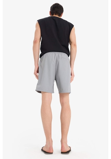 Defacto Regular Fit File Astarlı Kısa Boy Deniz Şortu B7255ax25hsgr265 Gri