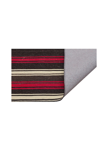 Kırmızı Beyaz Rengi El Dokuma Koyunlu Yün Kilim