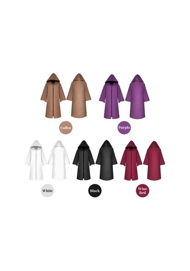 Cadılar Bayramı Kapşonlu Pelerin Unisex Çocuklar Çocuk Siyah