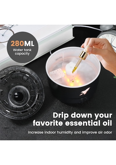 Geeksen Masaüstü Aromaterapi Nemlendirici: 2 Sprey Modu, Zamanlama Ve 7 Renkli Led Işık Fonksiyonu İle Ev Ve Ofis İçin Konfor Ortamı Oluşturucu