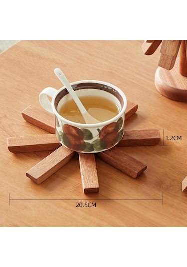 Suntek Yalıtım Matı Sıcak Tencere Tutucular Kase Gereçleri 4 Adet Gül Ağacı Pembe