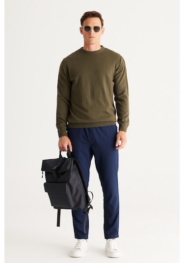 Altinyildiz Classics Erkek Haki Standart Fit Normal Kesim Bisiklet Yaka Triko 4A4923100001HAKXL Haki