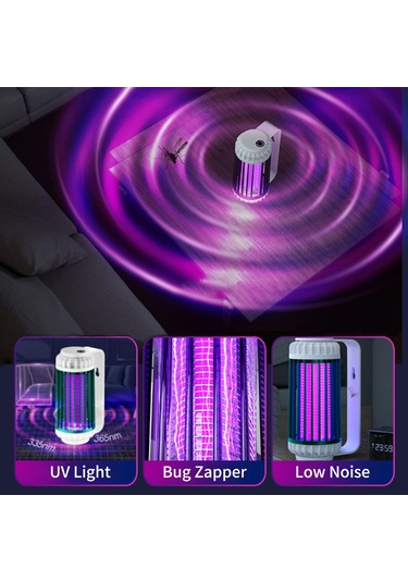 Singree Usb Şarjlı Duvara Monte & Masa Üstü Sivrisinek Öldürücü Lamba - 1200mah Pil İle İç/dış Mekan Kullanımı