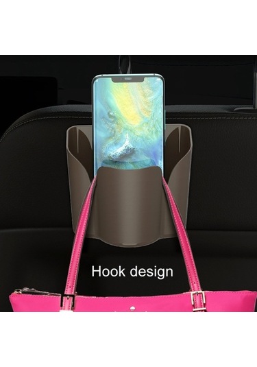 Createtech Telefon Tutucu Koltuk Kancası - Araba İçin Saklama Kutusu Xk