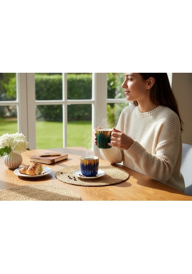 Acar Kupa Porselen Mug Dalgalı Yaldızlı