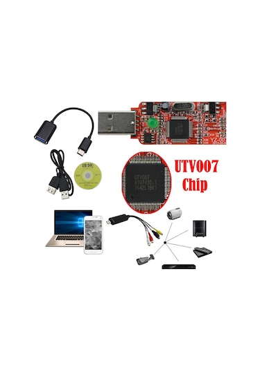 Utv007 Android Chip Otg Type-C 3.1 Kablo Windows 10 Capture Kartı