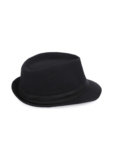 Reva Çocuk Fötr Şapkası - 23 Nisan Şapka - Çocuk Şapkası - Michael Jackson Fötr Şapka Şeritli Siyah