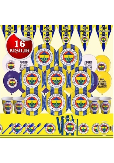 Fenerbahçe Doğum Günü Parti Malzemeleri Süs Seti 16 Kişilik