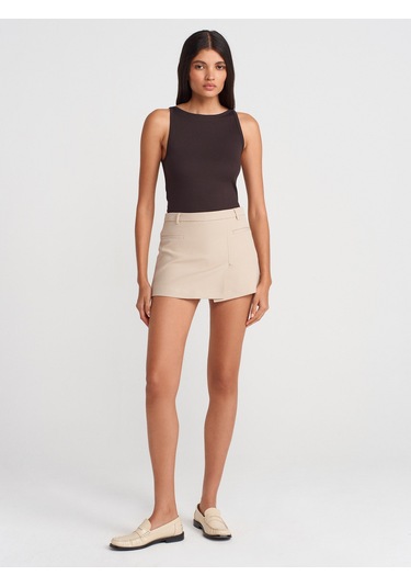 Dilvin 21048 Halter Yaka Top-koyu Kahve Koyu Kahve