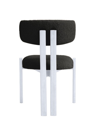 Espoo İskandinav Ahşap Bohem Sandalye Beyaz - Antrasit