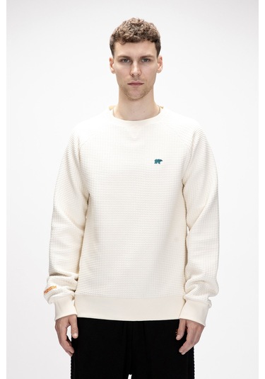 Diez Marshmallow Crewneck Erkek Sweatshirt Beyaz