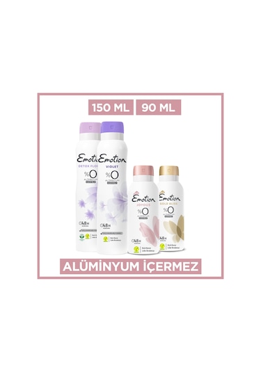 Emotion Kadın Deodorant Seti Violet, Floral 2x150 Ml , Gold Bliss-joyous 2x90 Ml